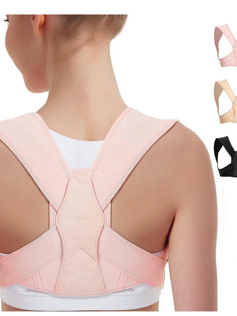 Never Used Vicorrect Pink Posture Corrector Back Brace Adjustable S/M
